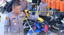 Polres Aceh Utara gelar konferensi pers ungkap kasus curanmor dan barang bukti puluhan motor