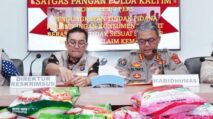 Kabid Humas Polda Kaltim memberikan keterangan pers terkait kasus beras bermerek premium yang tidak sesuai mutu di Balikpapan.