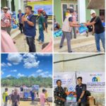 Tim PKPA dan Mercy Relief membagikan paket shelter kits dan hygiene kits kepada warga terdampak banjir di Kecamatan Sekerak, Aceh Tamiang, pada malam hari setelah melewati medan berlumpur.